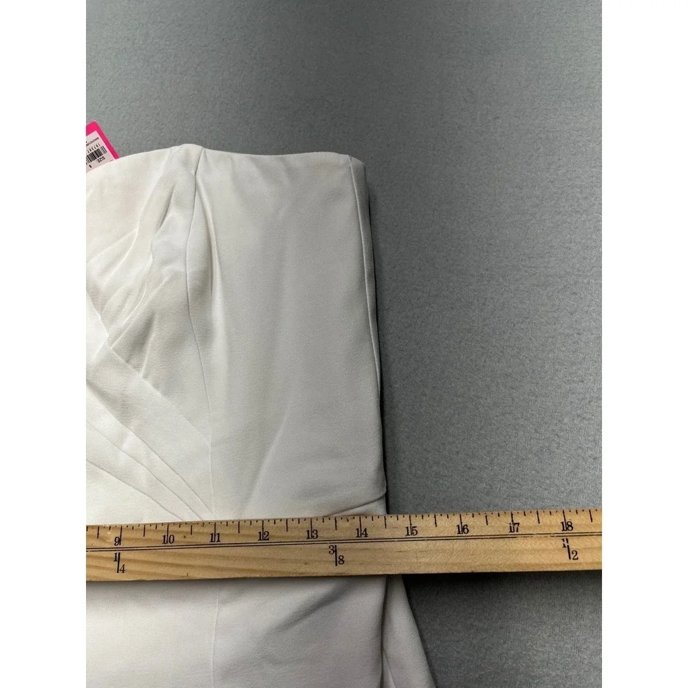 Lilly Pulitzer White Strapless Sweetheart Pleated Cocktail Dress 012393 Size 6 - Picture 11 of 15